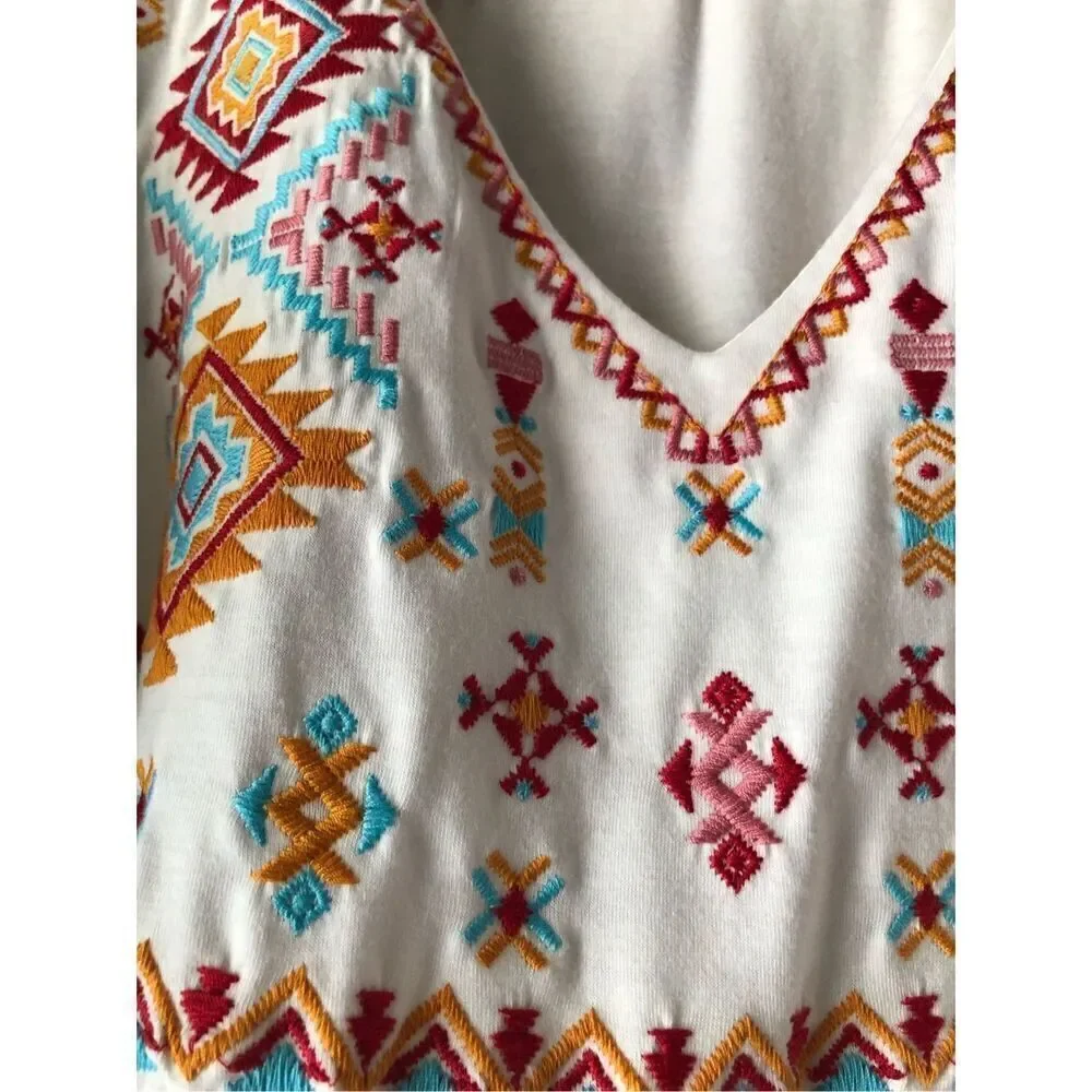 Savanna Jane Aztec Embroidered Top Size L - Picture 6 of 13